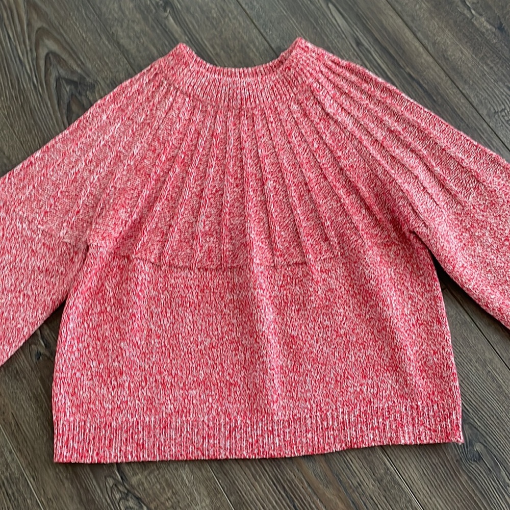 Cropped sweater red and white